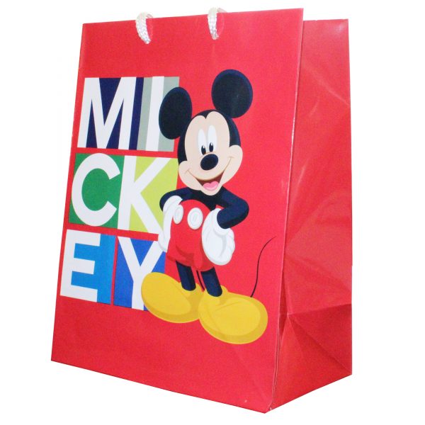 Pungă cadou Disney M, Mickey Mouse, 17.5x23x10 cm - set 10 bucăţi