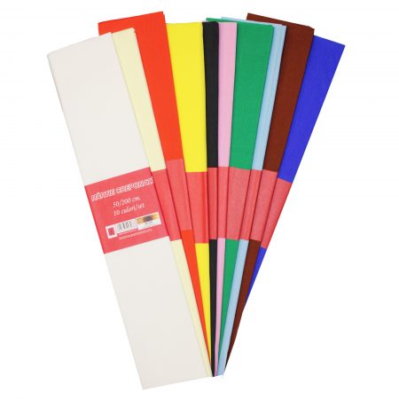 Hartie Creponata 50x200 cm. - set 10 buc, 10 culori diferite