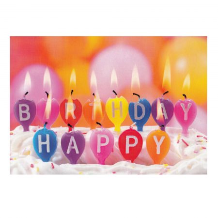 Felicitare every day, colecția 1001, lumânări inscripționate happy birthday