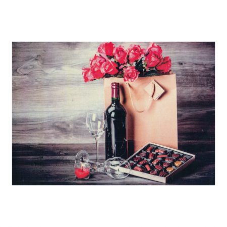 Felicitare every day, colecția 1001, sticlă de vin și trandafiri