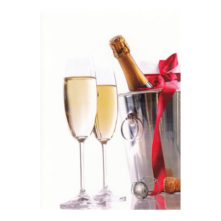Felicitare every day, colecția 1001, șampanie în frapieră cu pahare