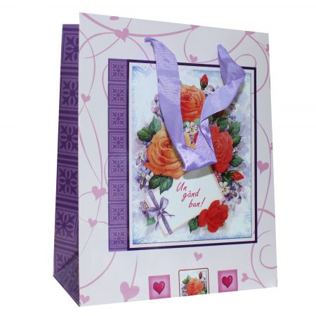 Pungă cadou M , Un gând bun, 23x17.5x10 cm - set 10 bucăţi