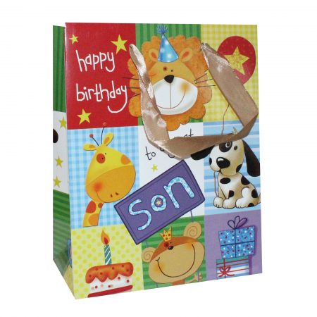 Pungă cadou M , happy birthday, 23x17.5x10 cm - set 10 bucăţi