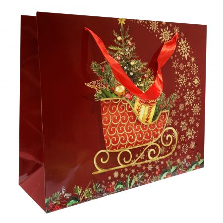 Poşetă L CRĂCIUN 14 32x26x10 cm - set 10 bucăţi