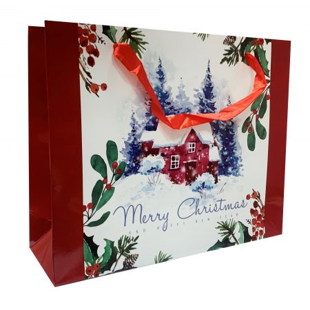 Poşetă L CRĂCIUN 08 32x26x10 cm - set 10 bucăţi
