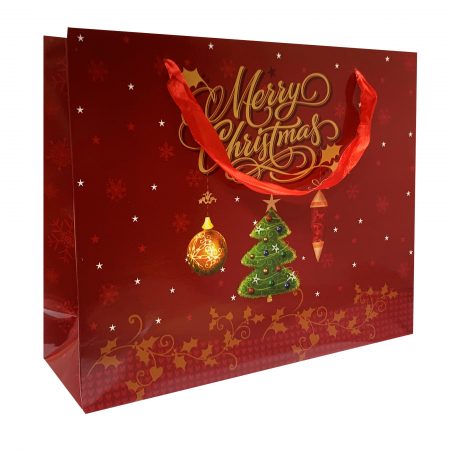 Poşetă L CRĂCIUN 06 32x26x10 cm - set 10 bucăţi