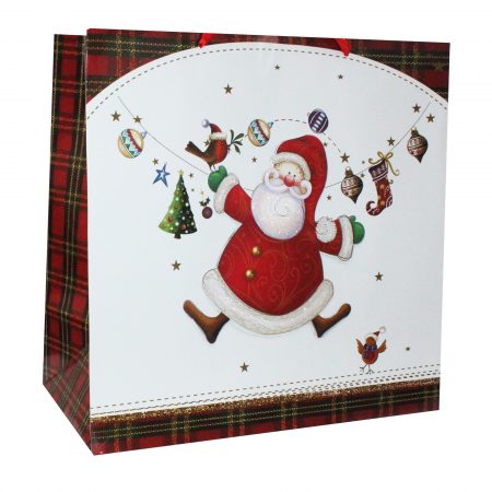 Punga AR 3 Craciun cu aplicatii, glitter 04 - 40x40x20 cm - set 10 bucati